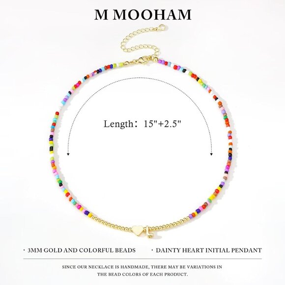 Cute Colorful Heart Initial Pendant Necklace - Perfect for Birthdays & Christmas - Picture 7 of 7